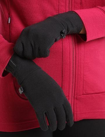 Black Icebreaker Unisex RealFleece™ Merino Sierra Women's Gloves | AU 1498MQZA